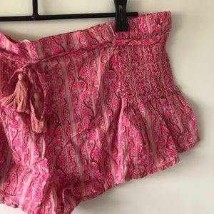 Free People Pink Flowy Shorts